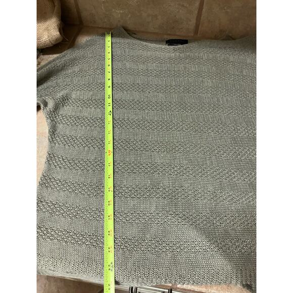 TAHARI 100% Linen Top Boho Taupe Gray Brown Medium BOHO 3/4 Sleeve - Picture 8 of 10